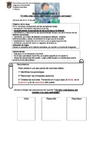 2° Básico – Lenguaje – Clase 2 – Guía Secuencias – Semana Del 06 Al 10 ...